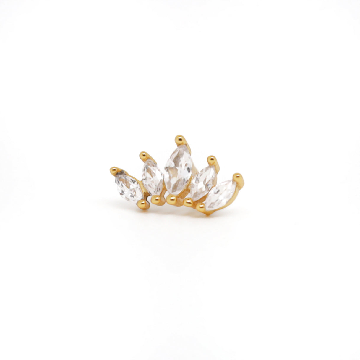 tiara de lis plata bañada en oro