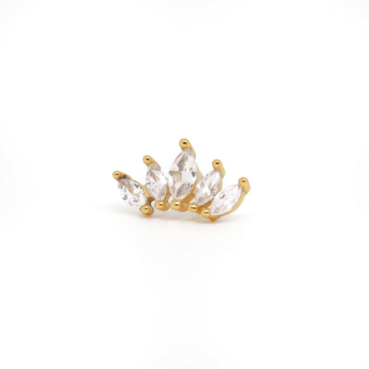 tiara de lis plata bañada en oro